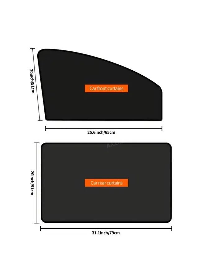 Magnetic Car Sunshade Set 2pc Front And 2pc Rear Window Sun Protection - Image 2